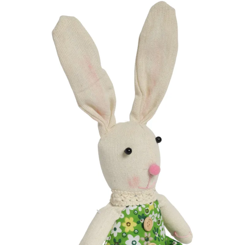 Zając Siedzący Ozdoba Wielkanocna Figurka W Zielonej Sukience 40 cm