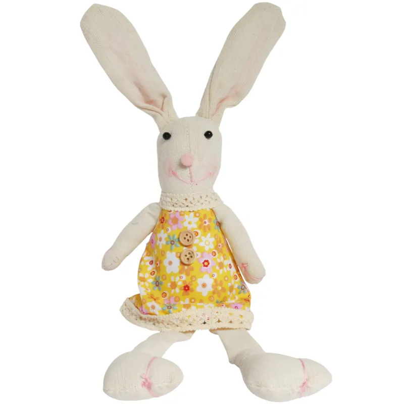 Zając Siedzący Ozdoba Wielkanocna Figurka W Żółtej Sukience 40 cm