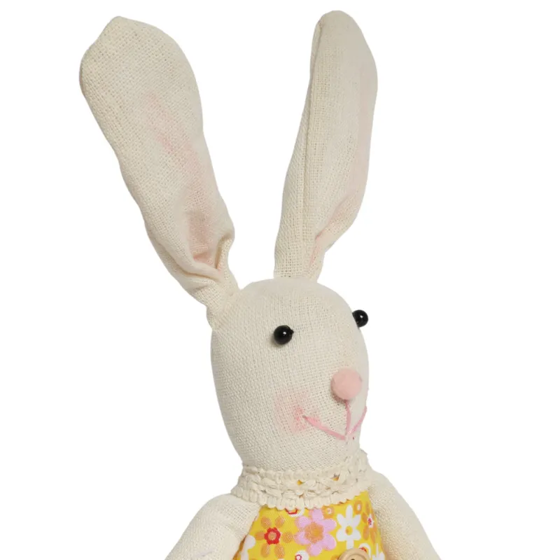 Zając Siedzący Ozdoba Wielkanocna Figurka W Żółtej Sukience 40 cm