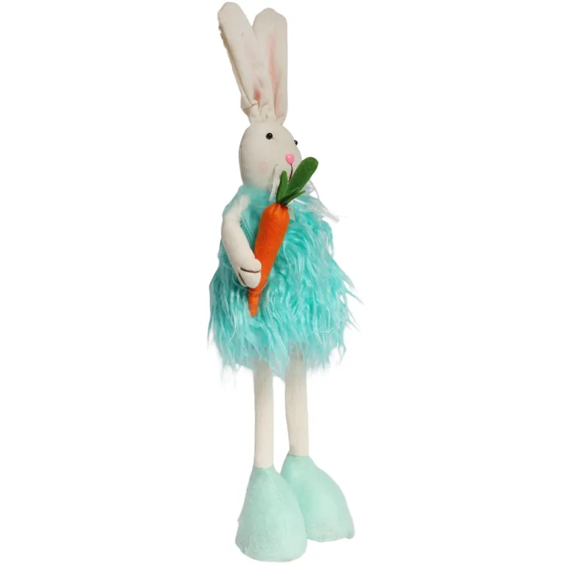 Zając Futrzany Z Marchewką Ozdoba Wielkanocna Figurka 50 cm