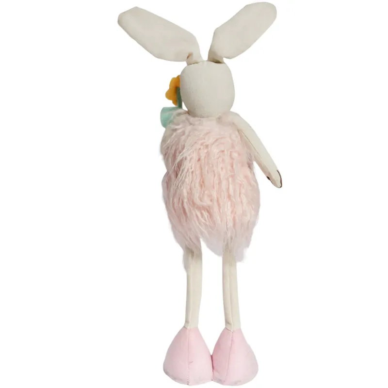 Zając Futrzany Z Kwiatkiem Ozdoba Wielkanocna Figurka 50 cm