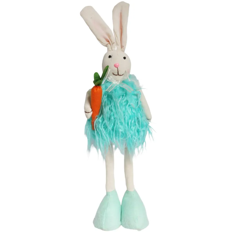 Zając Futrzany Z Marchewką Ozdoba Wielkanocna Figurka 50 cm