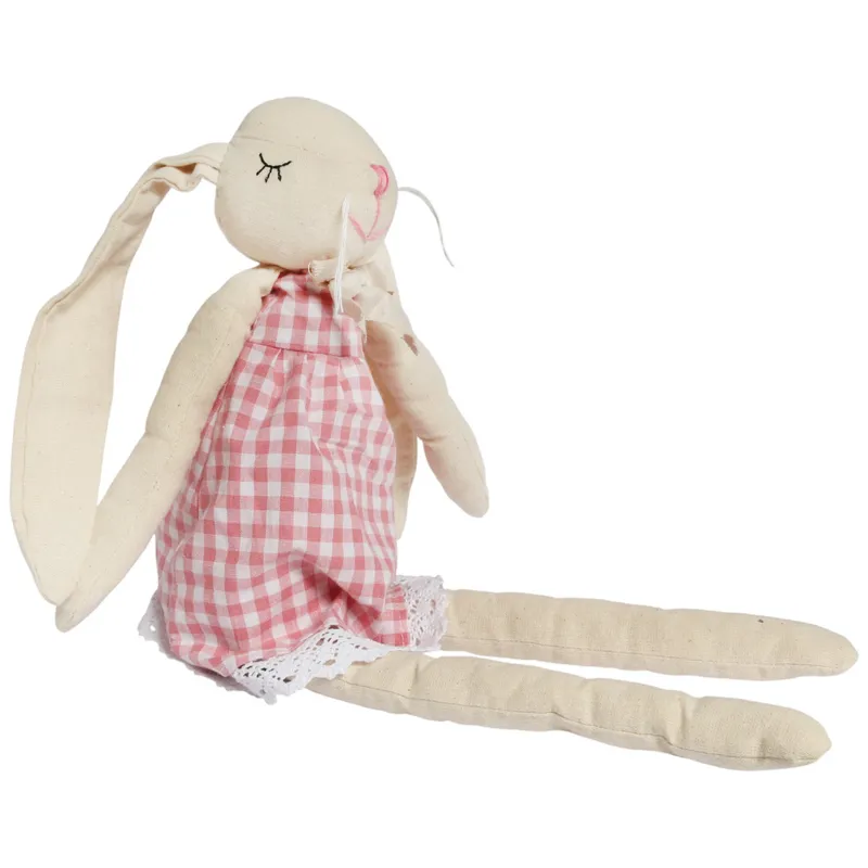 Zając Siedzący Ozdoba Wielkanocna Figurka W Sukience W Kratę 48 cm