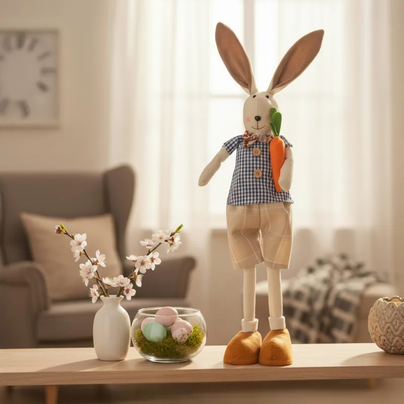 Zając W Spodniach Z Marchewką Ozdoba Wielkanocna Figurka 60 cm