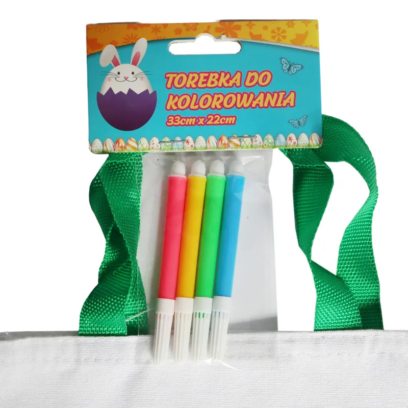 Torba Wielkanocna Do Kolorowania + Pisaki 33 x 22 cm Kwiaty