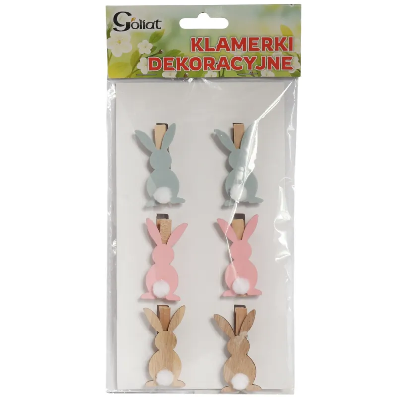 Klamerki Drewniane Spinacze Mini Zajączek Z Ogonkiem W 6 szt. II