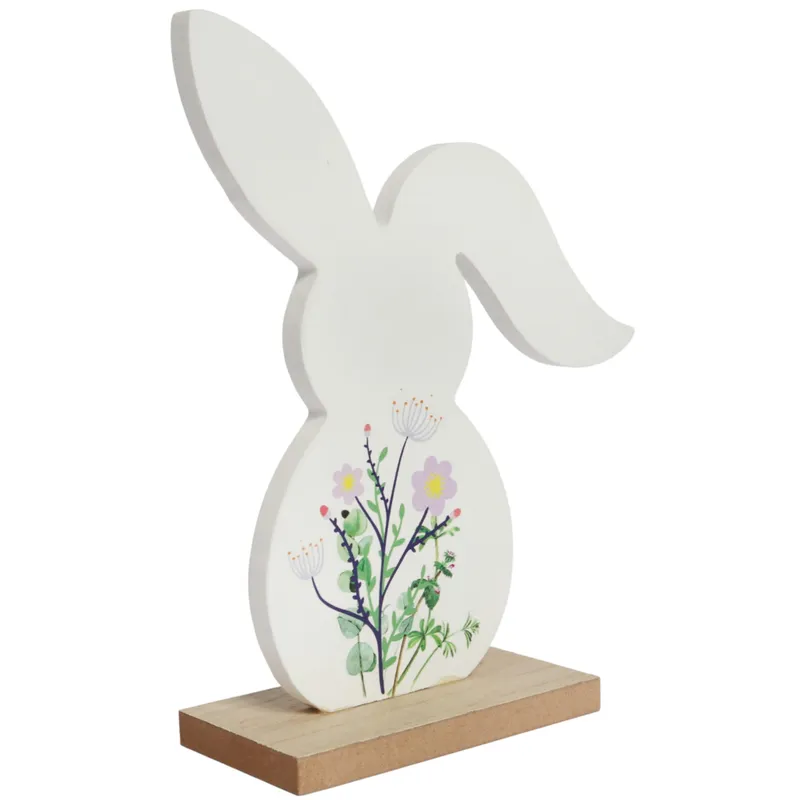 Zajączek Zając Drewniany Królik Wielkanocny Z Dekoracją 19 cm