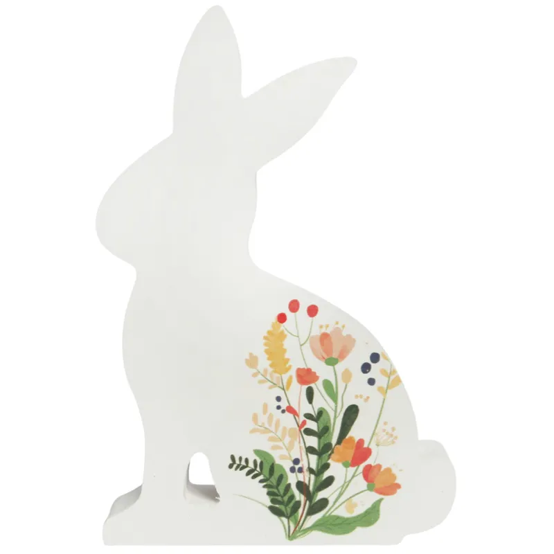 Zajączek Zając Drewniany Królik Wielkanocny Z Dekoracją 19 cm