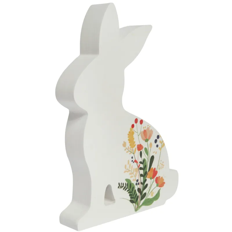 Zajączek Zając Drewniany Królik Wielkanocny Z Dekoracją 19 cm