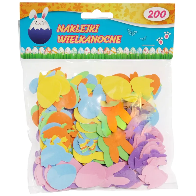 Naklejki Świąteczne WIELKANOC Samoprzylepne Mix Wzorów 200 Sztuk