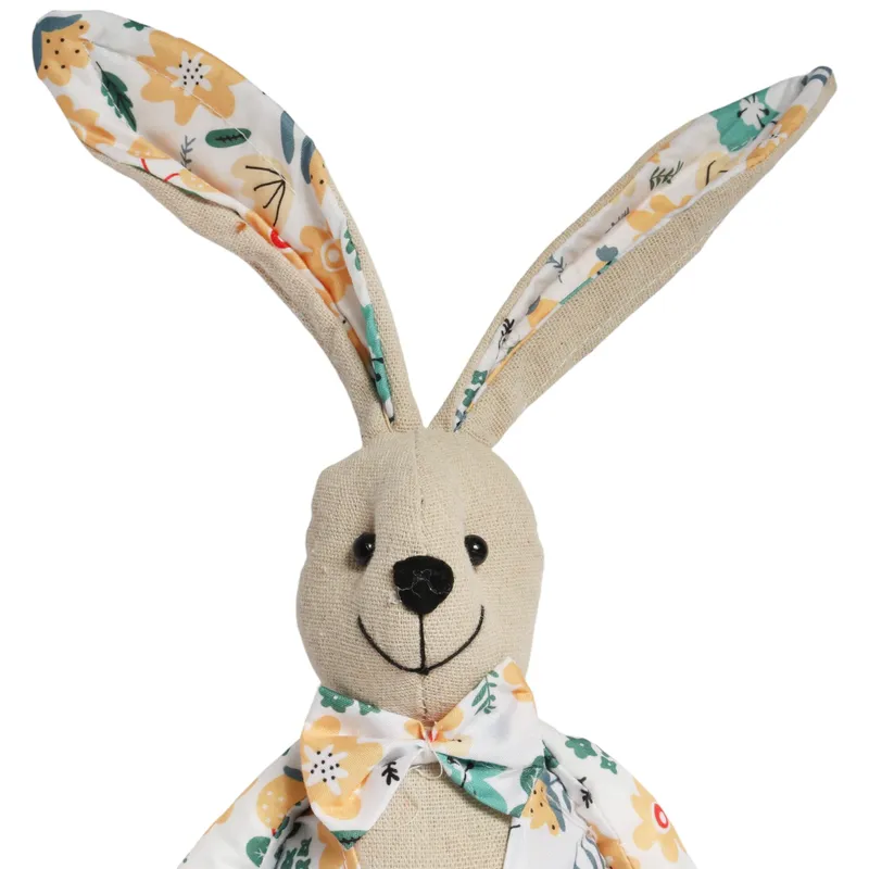 Zając Siedzący Ozdoba Wielkanocna Figurka W Ubranku W Żółte Kwiatki 36 cm
