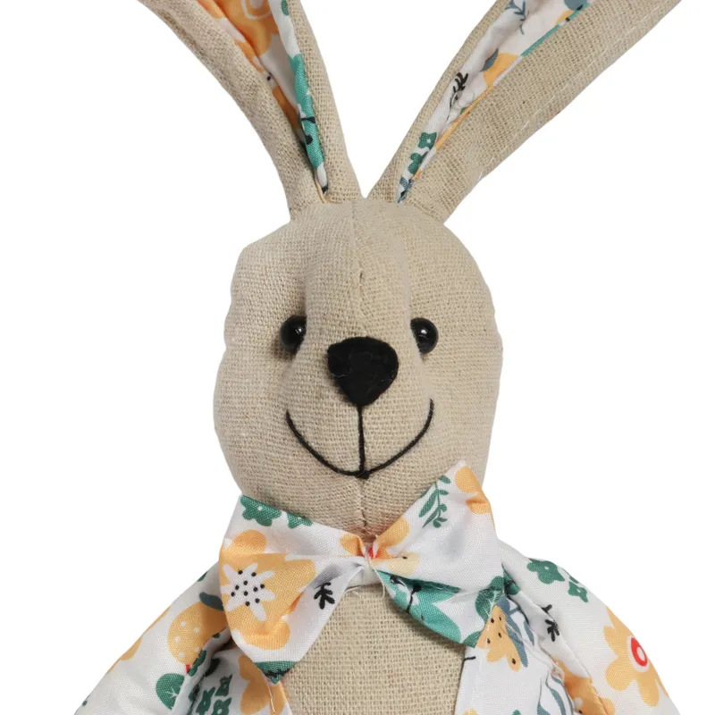 Zając Siedzący Ozdoba Wielkanocna Figurka W Ubranku W Żółte Kwiatki 36 cm
