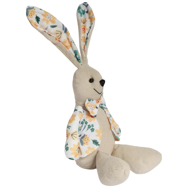 Zając Siedzący Ozdoba Wielkanocna Figurka W Ubranku W Żółte Kwiatki 36 cm