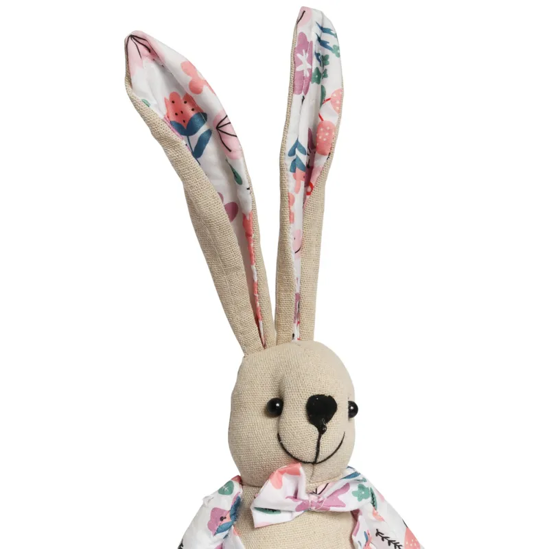 Zając Siedzący Ozdoba Wielkanocna Figurka W Ubranku W Różowe Kwiatki 36 cm