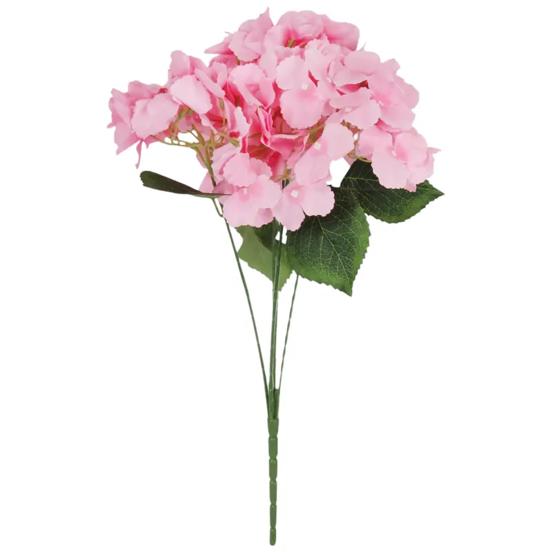 BUKIET 5 HORTENSJI Sztuczne Kwiaty Do Wazonu KOMPOZYCJA 48 cm - Różowa