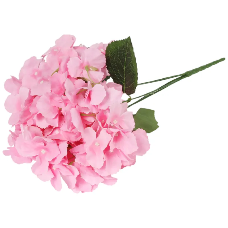 BUKIET 5 HORTENSJI Sztuczne Kwiaty Do Wazonu KOMPOZYCJA 48 cm - Różowa