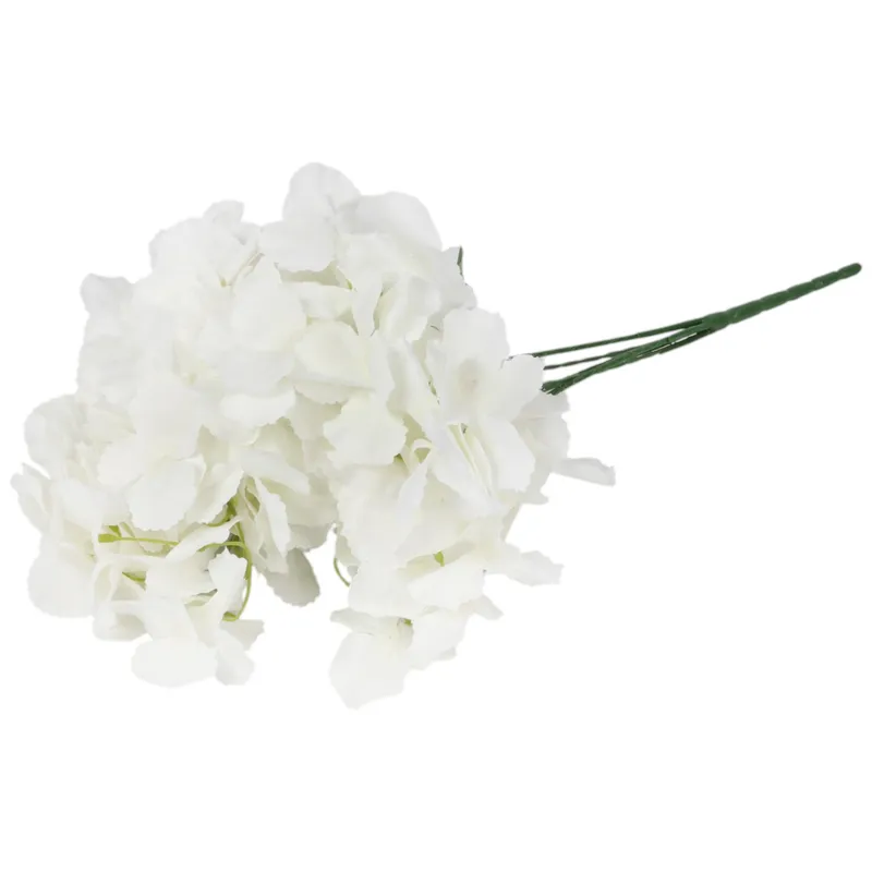 BUKIET 5 HORTENSJI Sztuczne Kwiaty Do Wazonu KOMPOZYCJA 48 cm - Biała