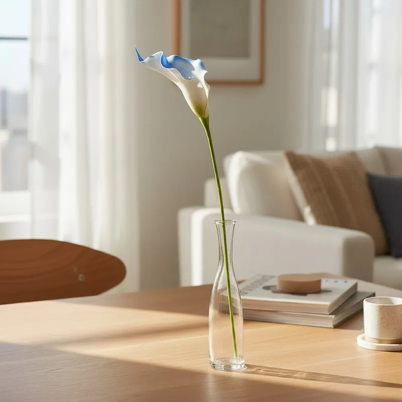 KALIA CALLA SILIKON GAŁĄZKA SZTUCZNA 67 cm - Niebieska