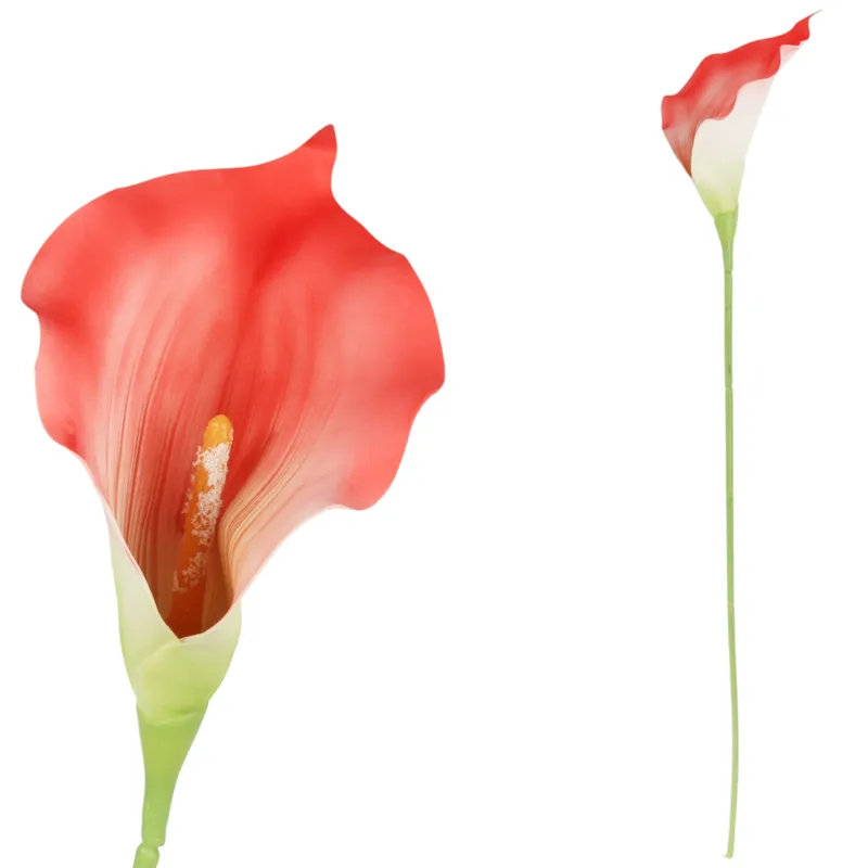 KALIA CALLA SILIKON GAŁĄZKA SZTUCZNA 67 cm - Pomarańczowa
