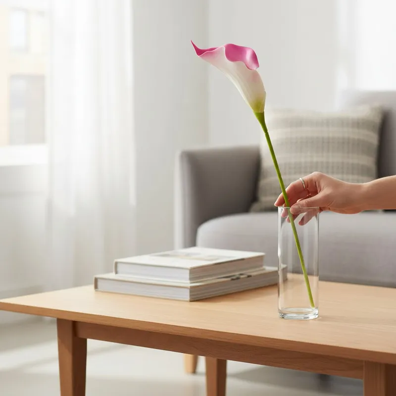 KALIA CALLA SILIKON GAŁĄZKA SZTUCZNA 67 cm - Fioletowa
