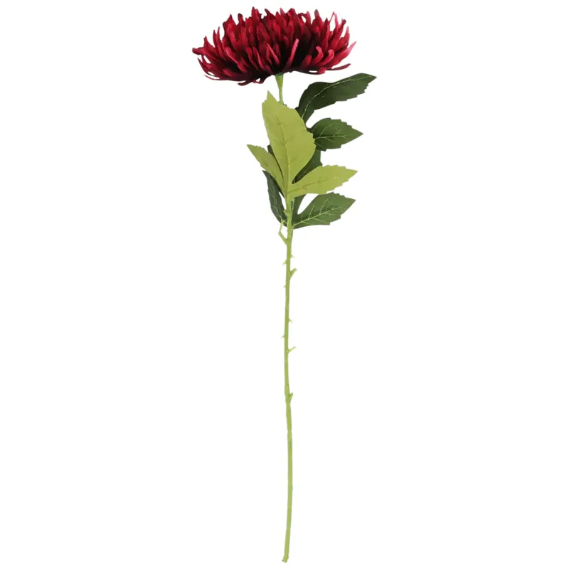 CHRYZANTEMA KWIAT SZTUCZNY Do Wazonu Ciemno 64 cm - Czerwona