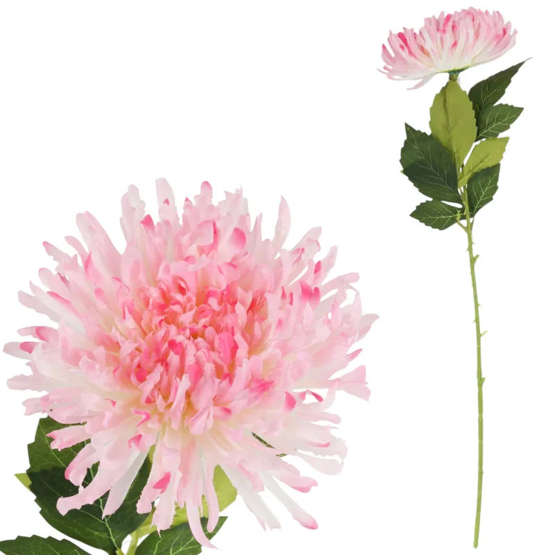 CHRYZANTEMA KWIAT SZTUCZNY Do Wazonu Jasno-Różowa 64 cm