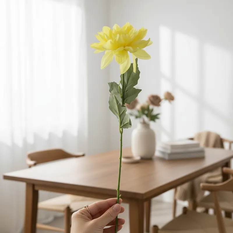 Dalia Kwiat Pojedynczy 70 cm - Żółty