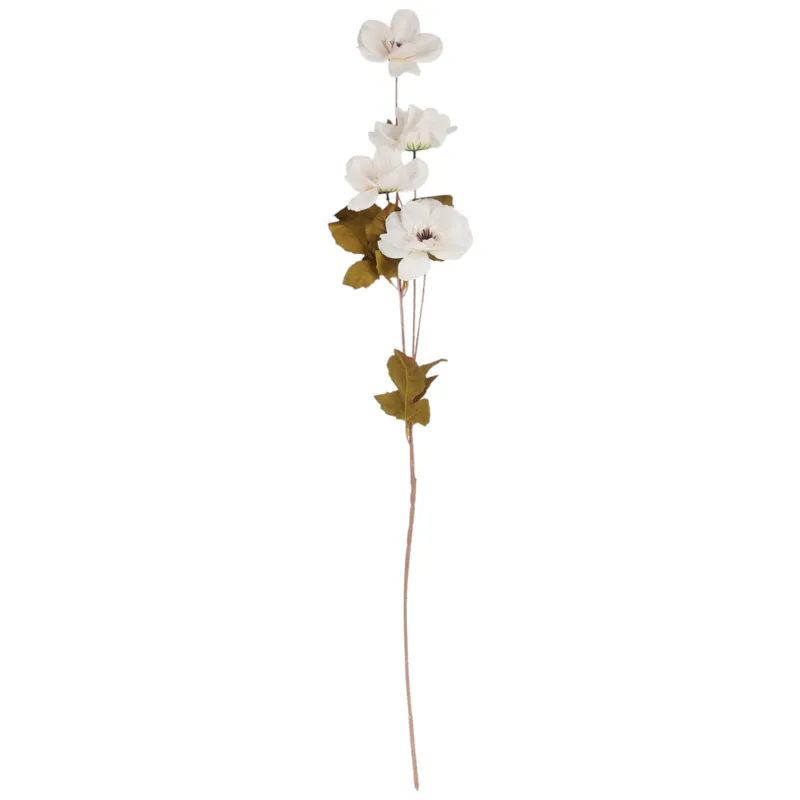 GAŁĄZKA 4 JESIENNYCH KWIATÓW Do Wazonu ANEMONY 90 cm - Białe