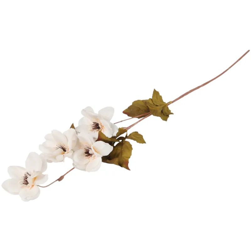 GAŁĄZKA 4 JESIENNYCH KWIATÓW Do Wazonu ANEMONY 90 cm - Białe