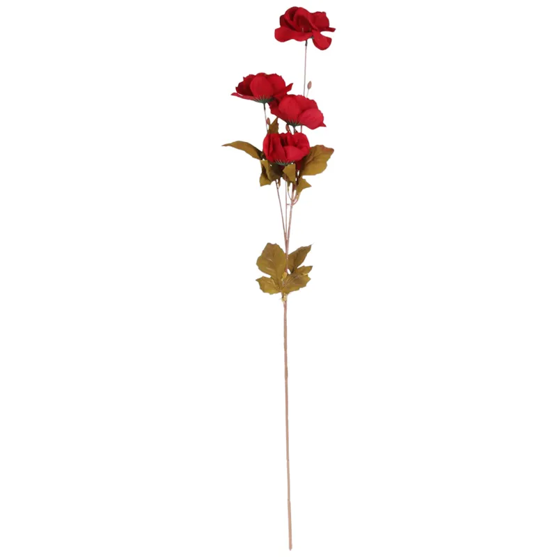 GAŁĄZKA 4 JESIENNYCH KWIATÓW Do Wazonu ANEMONY 90 cm - Czerwone