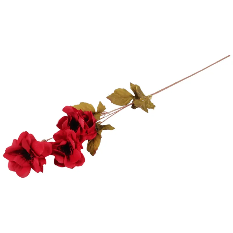 GAŁĄZKA 4 JESIENNYCH KWIATÓW Do Wazonu ANEMONY 90 cm - Czerwone
