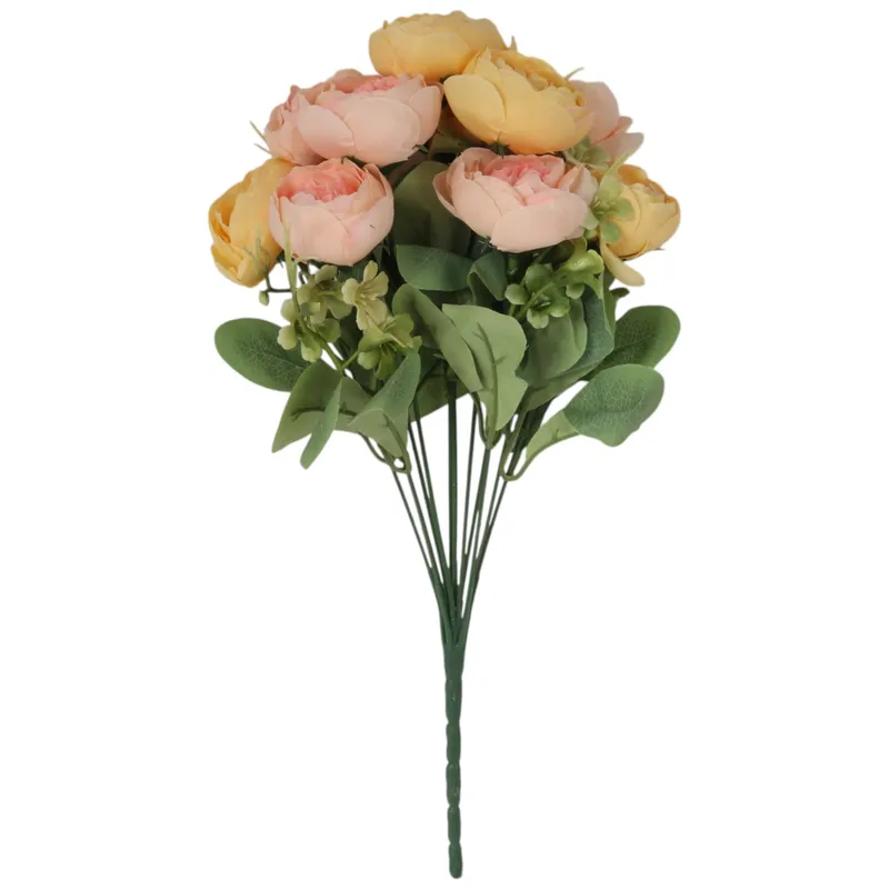 Bukiet 12 Piwonii Peonii Kompozycja Do Wazonu W Kolorach Żółtych 36 cm