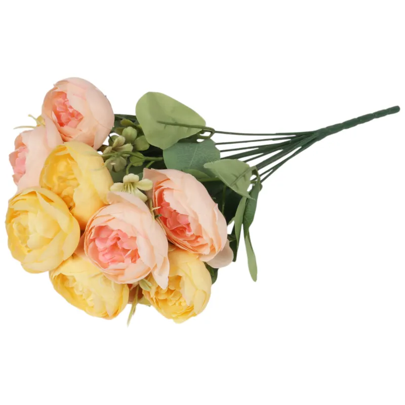 Bukiet 12 Piwonii Peonii Kompozycja Do Wazonu W Kolorach Żółtych 36 cm