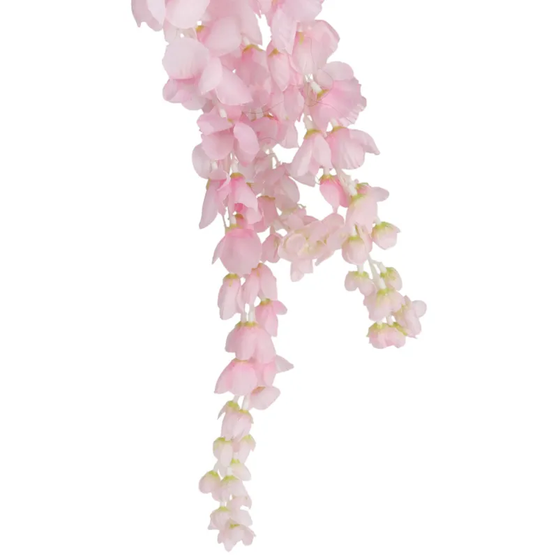 Wisteria Sztuczne Kwiaty Girlanda Glicynia Kwiaty Wiszące Balkon Taras Ślub - Różowa