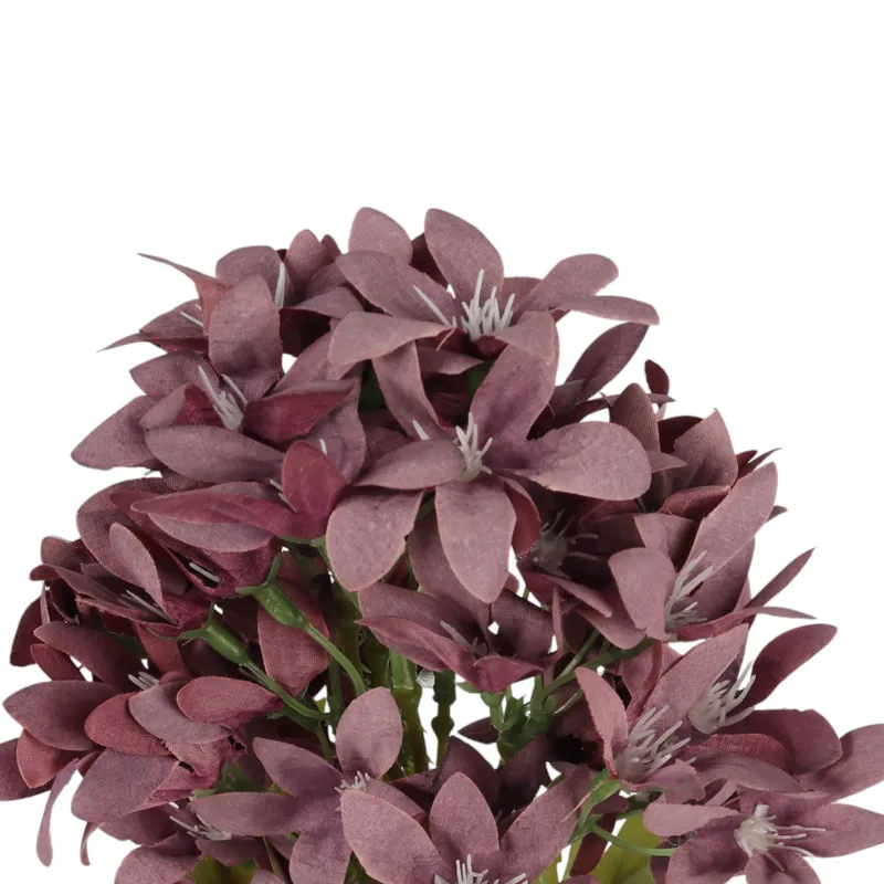 GAŁĄZKA KWIATÓW Do Wazonu HORTENSJA BUKIETOWA 58 cm - Bordowa