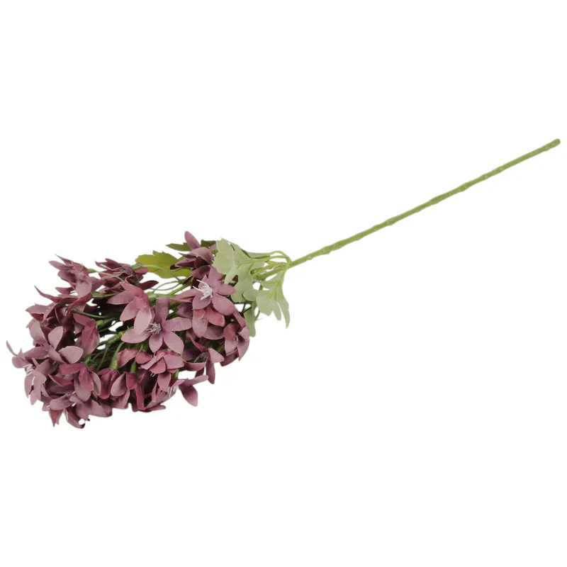 GAŁĄZKA KWIATÓW Do Wazonu HORTENSJA BUKIETOWA 58 cm - Bordowa
