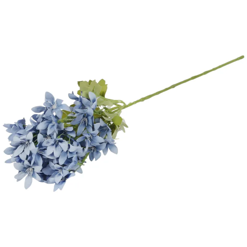 GAŁĄZKA KWIATÓW Do Wazonu HORTENSJA BUKIETOWA 58 cm - Niebieska
