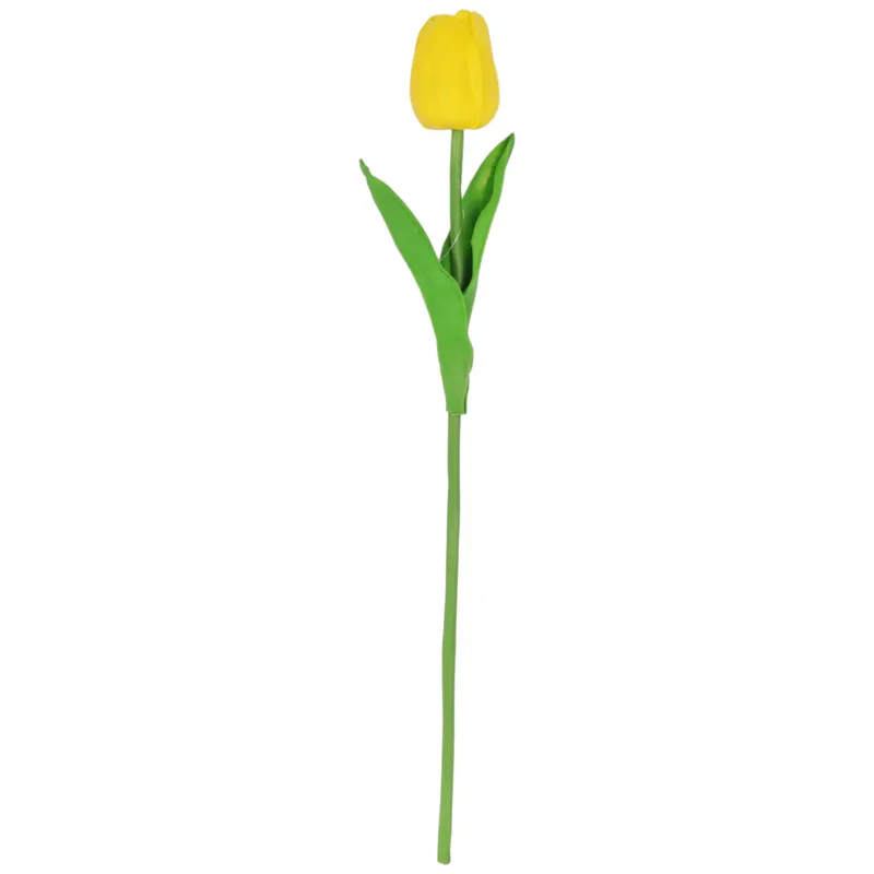 Tulipan Silikonowy Gumowy Tulipan Do Dekoracji Jak Żywy 32 cm - Żółty