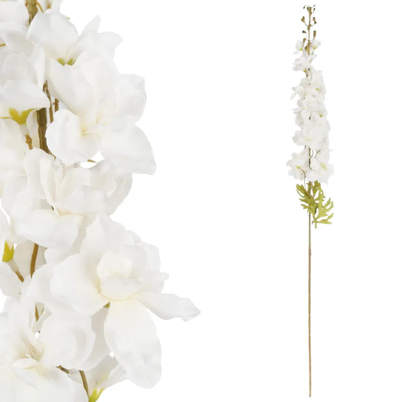 OSTRÓŻKA DELPHINIUM Sztuczne Kwiaty Do Wazonu 106 cm - Biała