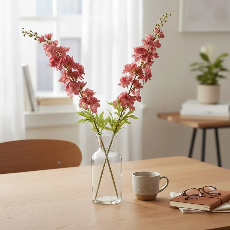 OSTRÓŻKA DELPHINIUM Sztuczne Kwiaty Do Wazonu Łososiowa 106 cm