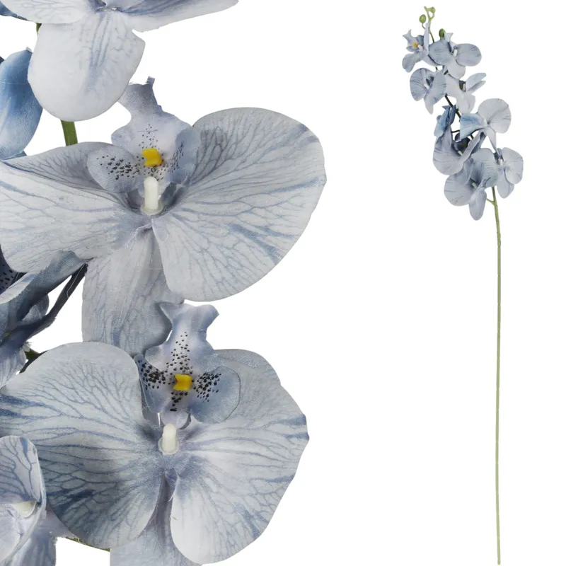 STORCZYK Sztuczne Kwiaty Do Wazonu GAŁĄZKA ORCHIDEA 100 cm - Niebieska