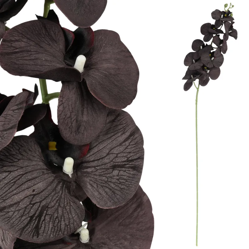 STORCZYK Sztuczne Kwiaty Do Wazonu GAŁĄZKA ORCHIDEA 100 cm - Brązowa