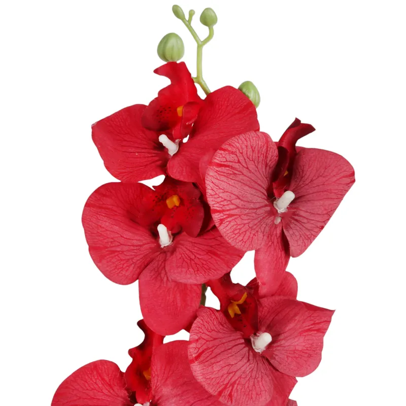 STORCZYK Sztuczne Kwiaty Do Wazonu GAŁĄZKA ORCHIDEA 100 cm - Czerwona