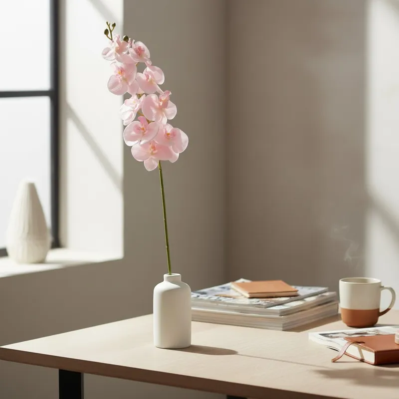 STORCZYK Sztuczne Kwiaty Do Wazonu GAŁĄZKA ORCHIDEA Jasno-Różowa 100 cm