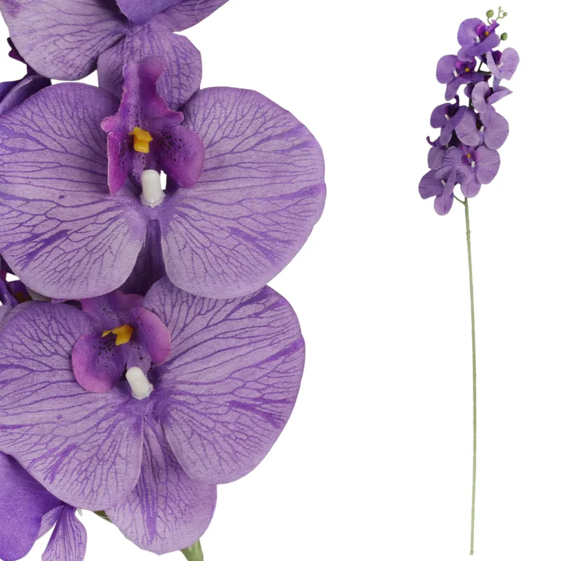 STORCZYK Sztuczne Kwiaty Do Wazonu GAŁĄZKA ORCHIDEA 100 cm - Fioletowa