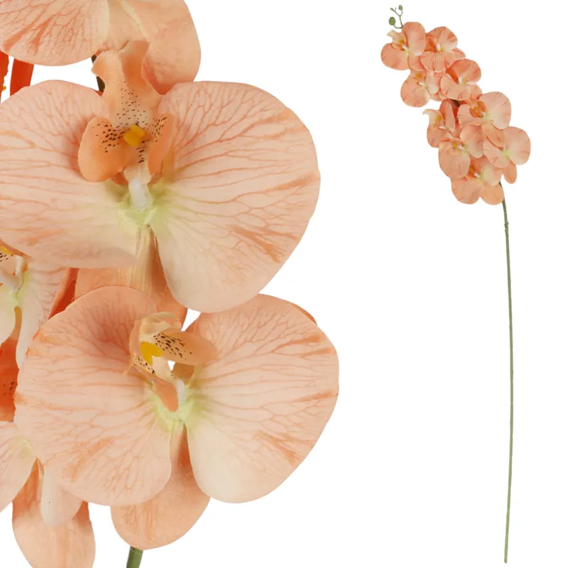 STORCZYK Sztuczne Kwiaty Do Wazonu GAŁĄZKA ORCHIDEA Łososiowa 100 cm
