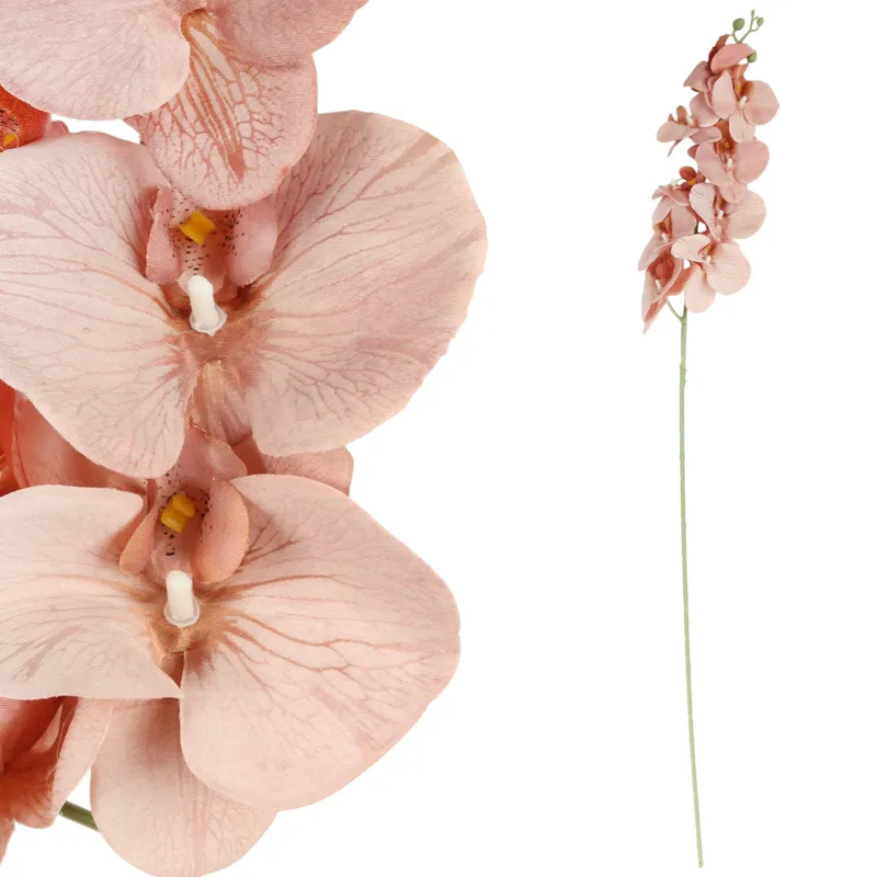 STORCZYK Sztuczne Kwiaty Do Wazonu GAŁĄZKA ORCHIDEA Jasno 100 cm - Brązowa