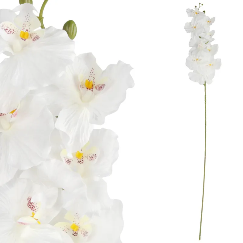 Storczyk Orchidea Gałązka 9 Kwiatów 105 cm - Biała