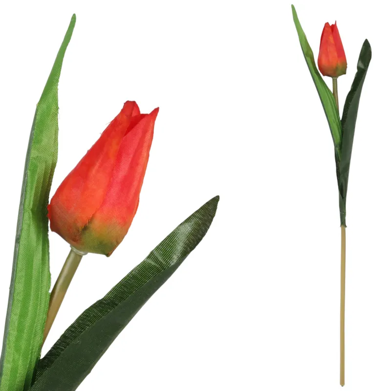 TULIPAN KWIAT SZTUCZNY Do Wazonu 40 cm - Pomarańczowy