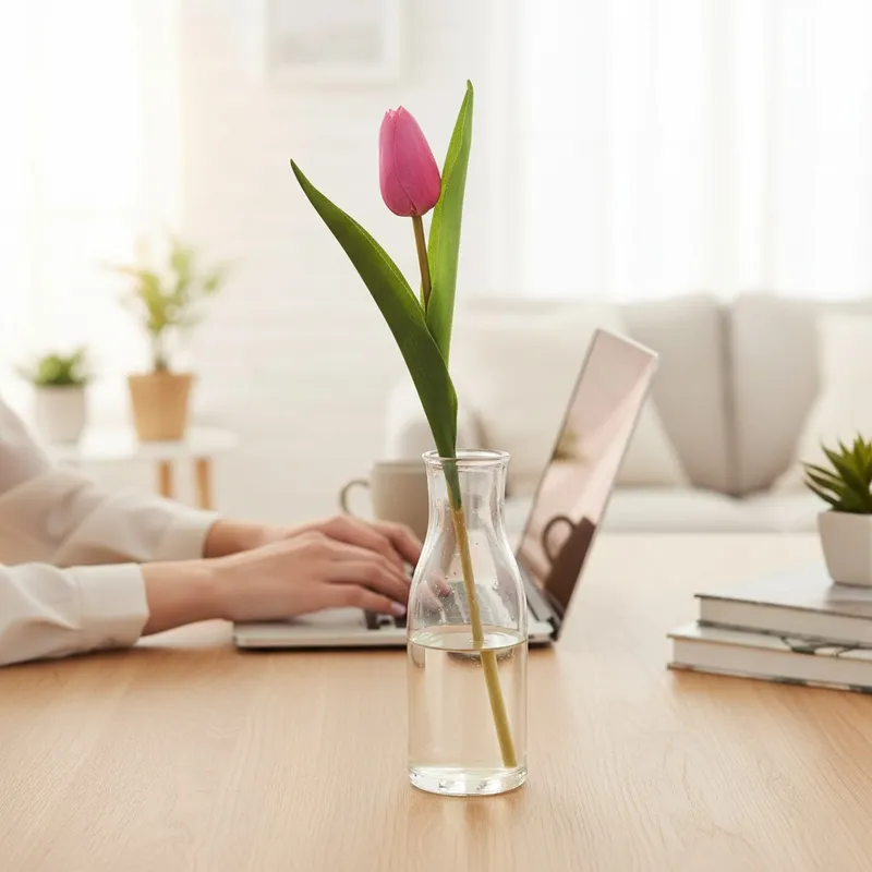 TULIPAN KWIAT SZTUCZNY Do Wazonu 40 cm - Różowy